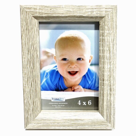 Set Of 6 Icona Bay 4”x 6” Wood Finish Picture Frames Heritage Gray - Picture 4 of 6